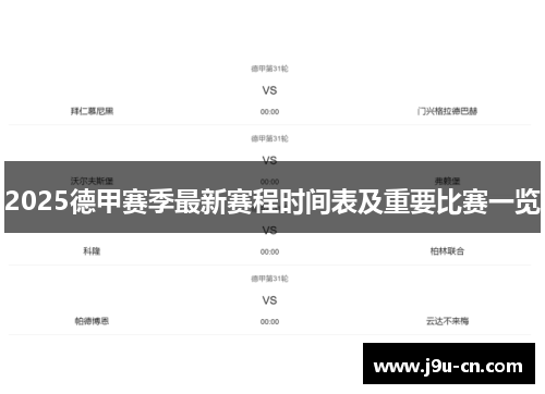 2025德甲赛季最新赛程时间表及重要比赛一览